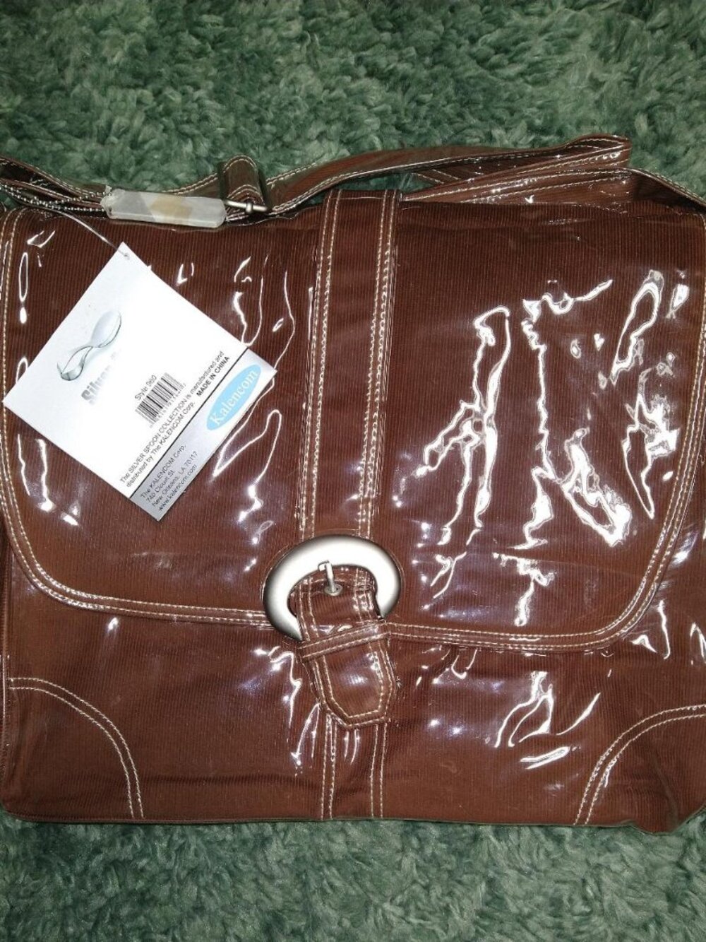 Kalencom Laminated Buckle diaper bag in Chocolate Corduroy, Style 960, NWT